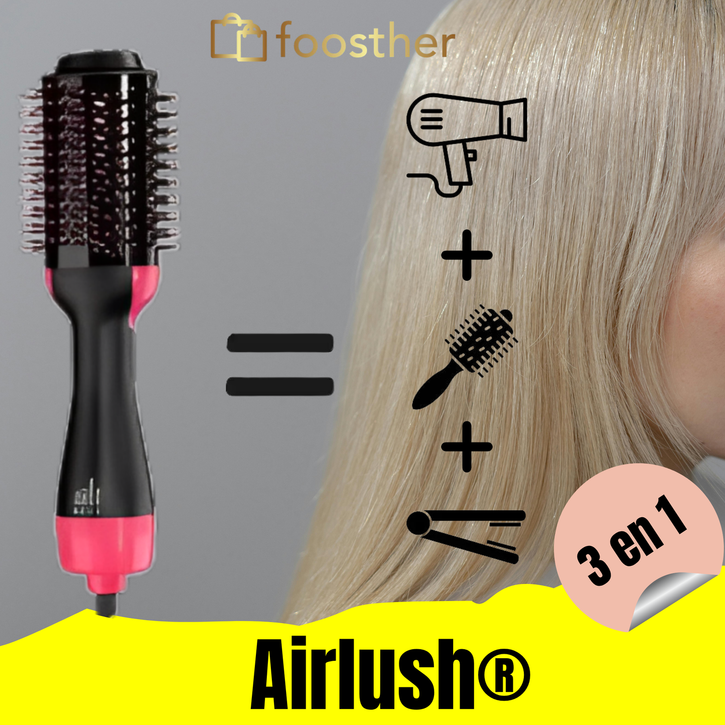 AIRLUSH®-CEPILLO SECADOR ONE STEP VOLUMINIZADOR