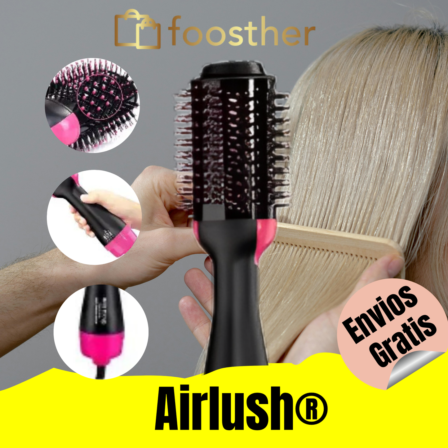 AIRLUSH®-CEPILLO SECADOR ONE STEP VOLUMINIZADOR
