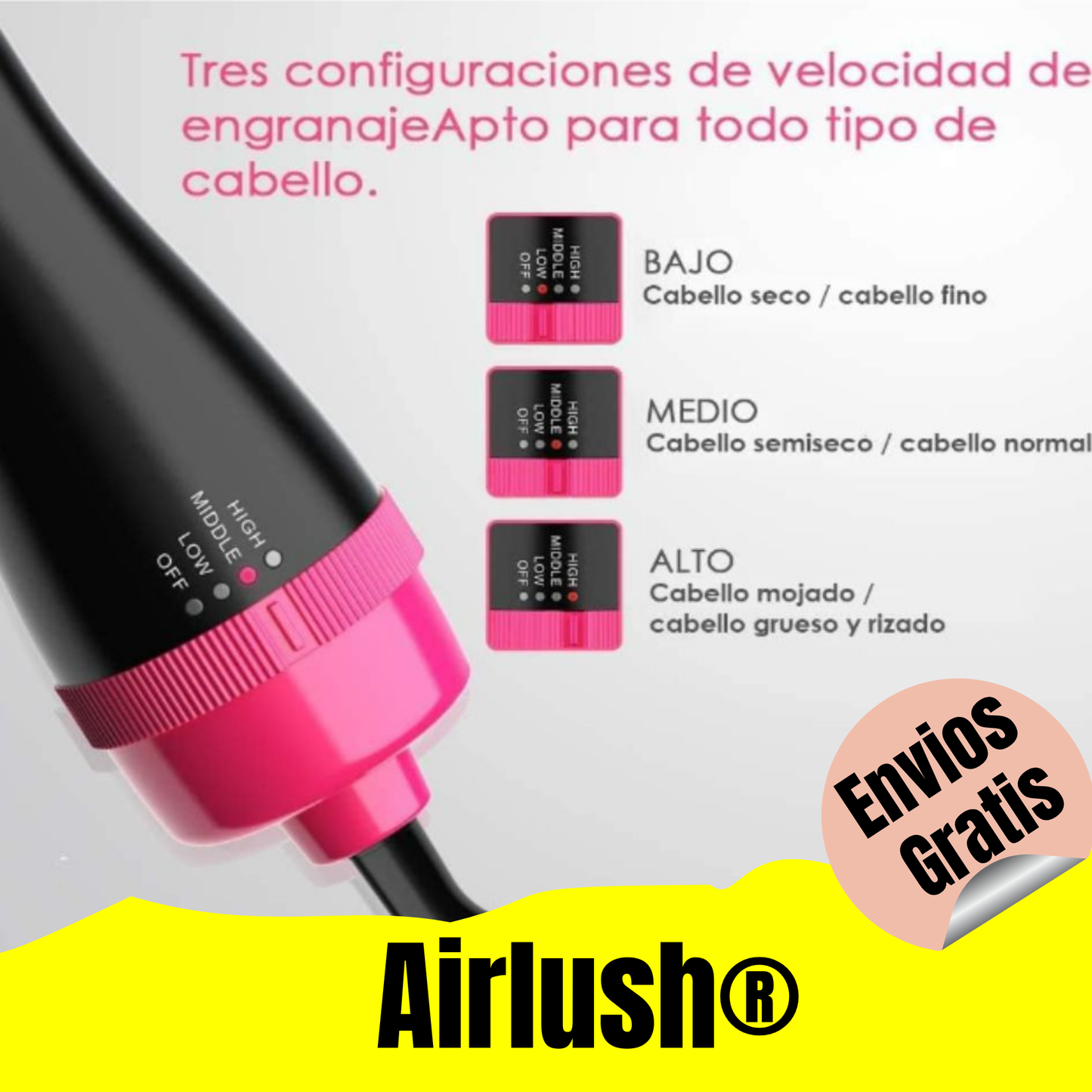 AIRLUSH®-CEPILLO SECADOR ONE STEP VOLUMINIZADOR